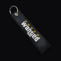 Wanted Keytag embroidered nylon tag with split ring