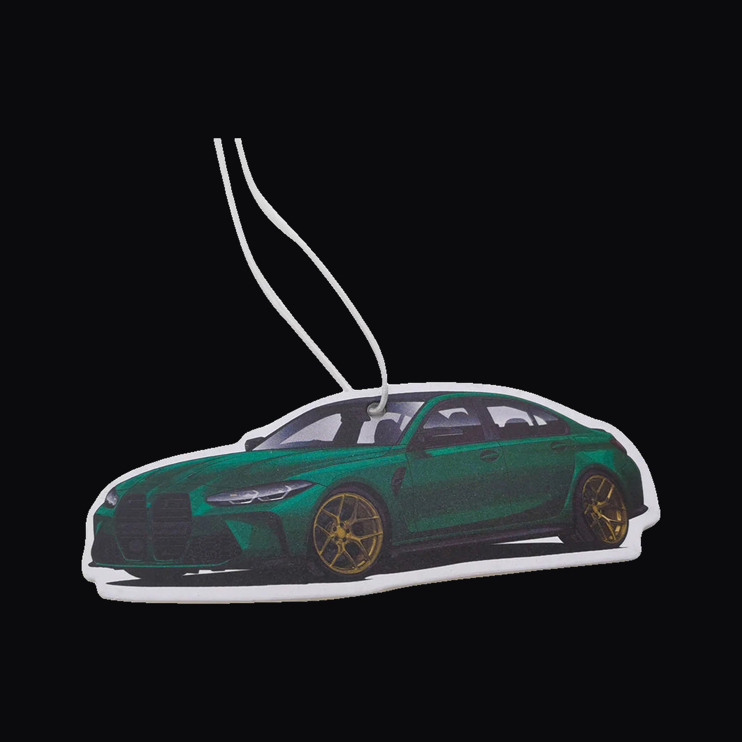 Chassis Code Air Freshener, G80 design, die cut hanging card