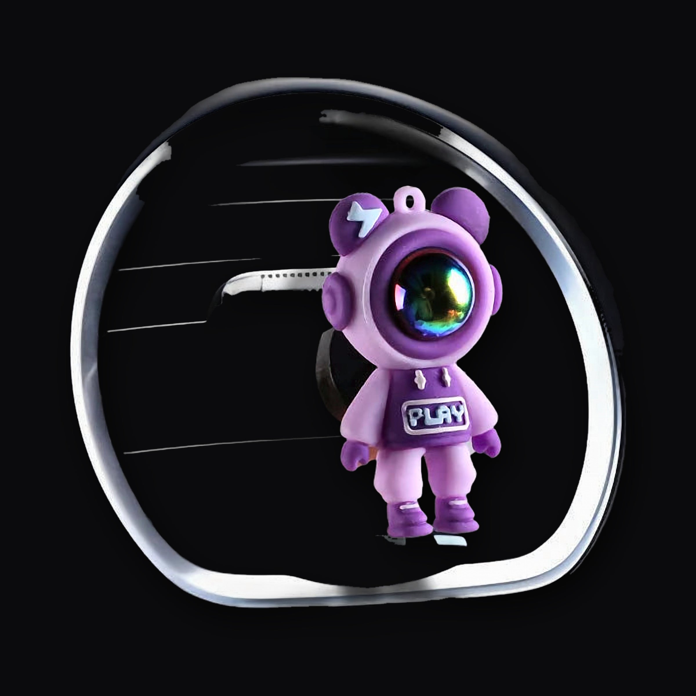 Purple astronaut vent clip