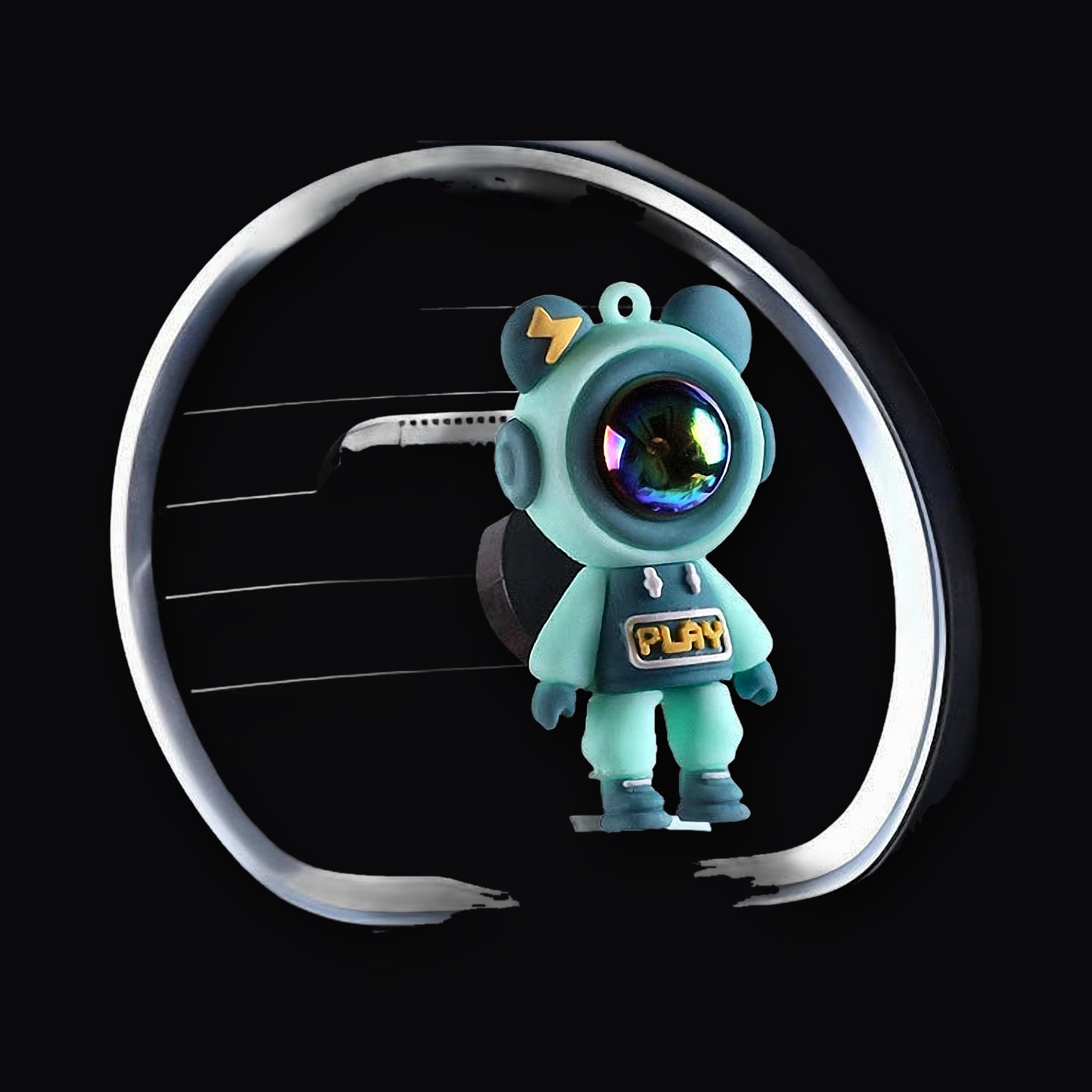 Green astronaut vent clip pack of 3