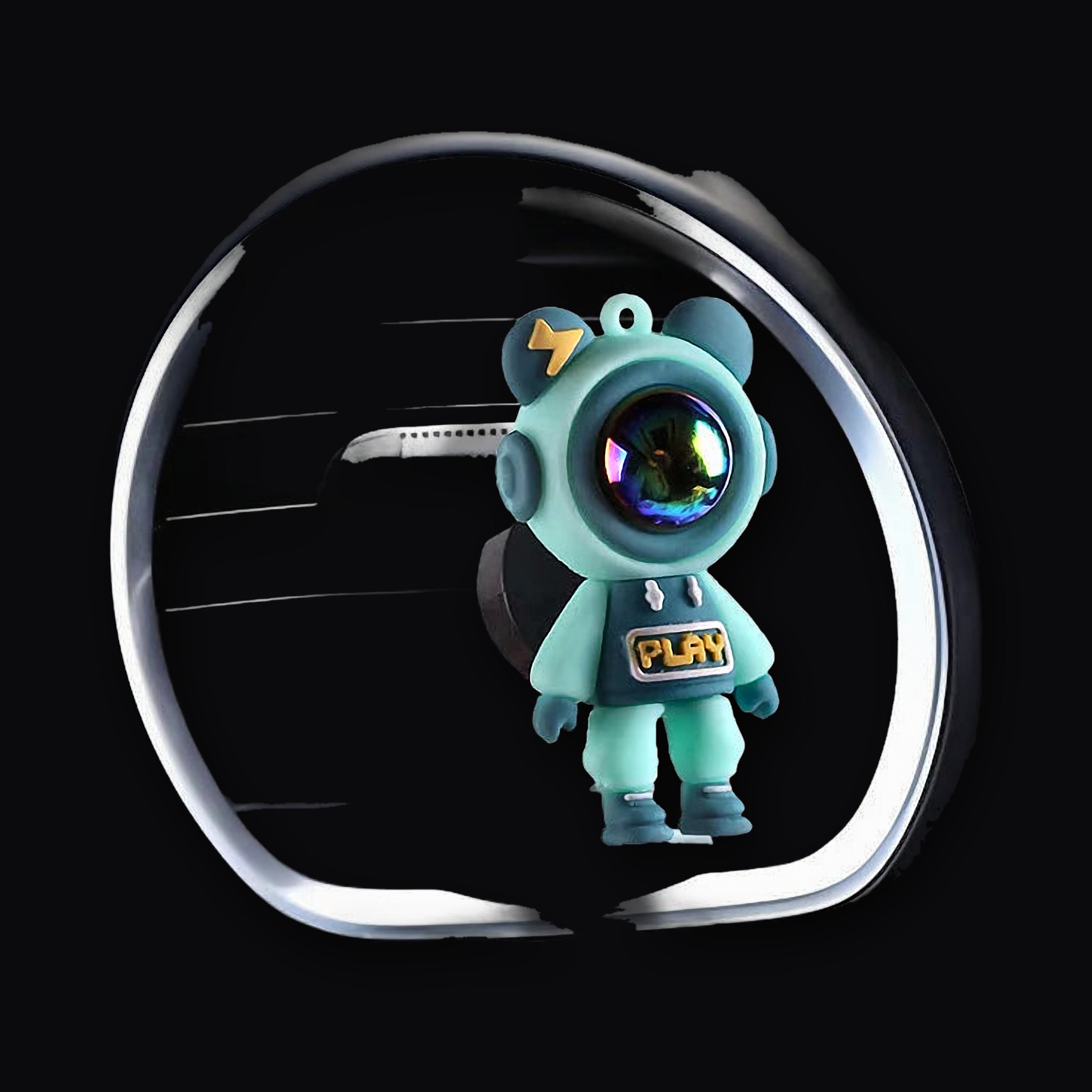 Green astronaut vent clip