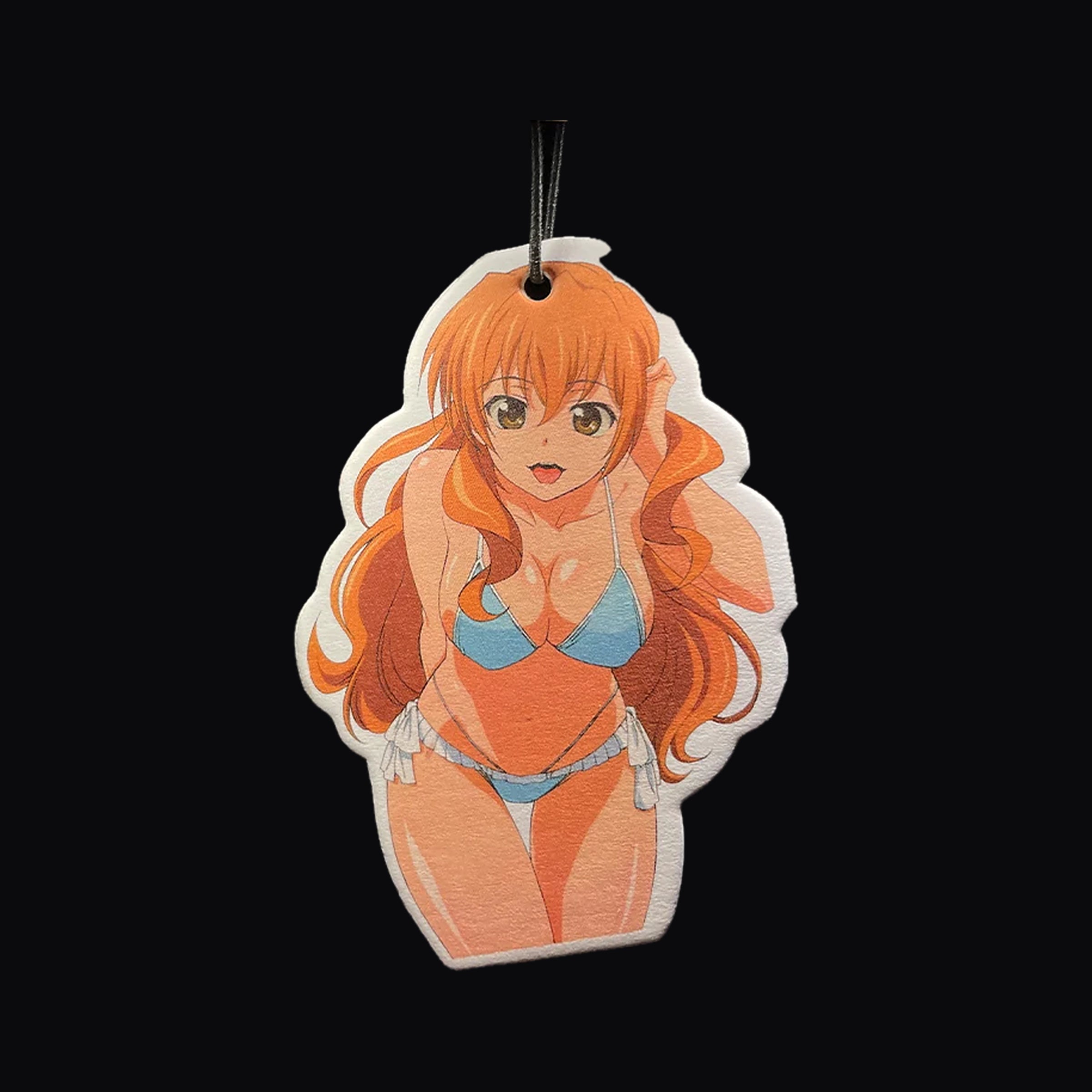 Beach pin up air freshener on its stretch cord