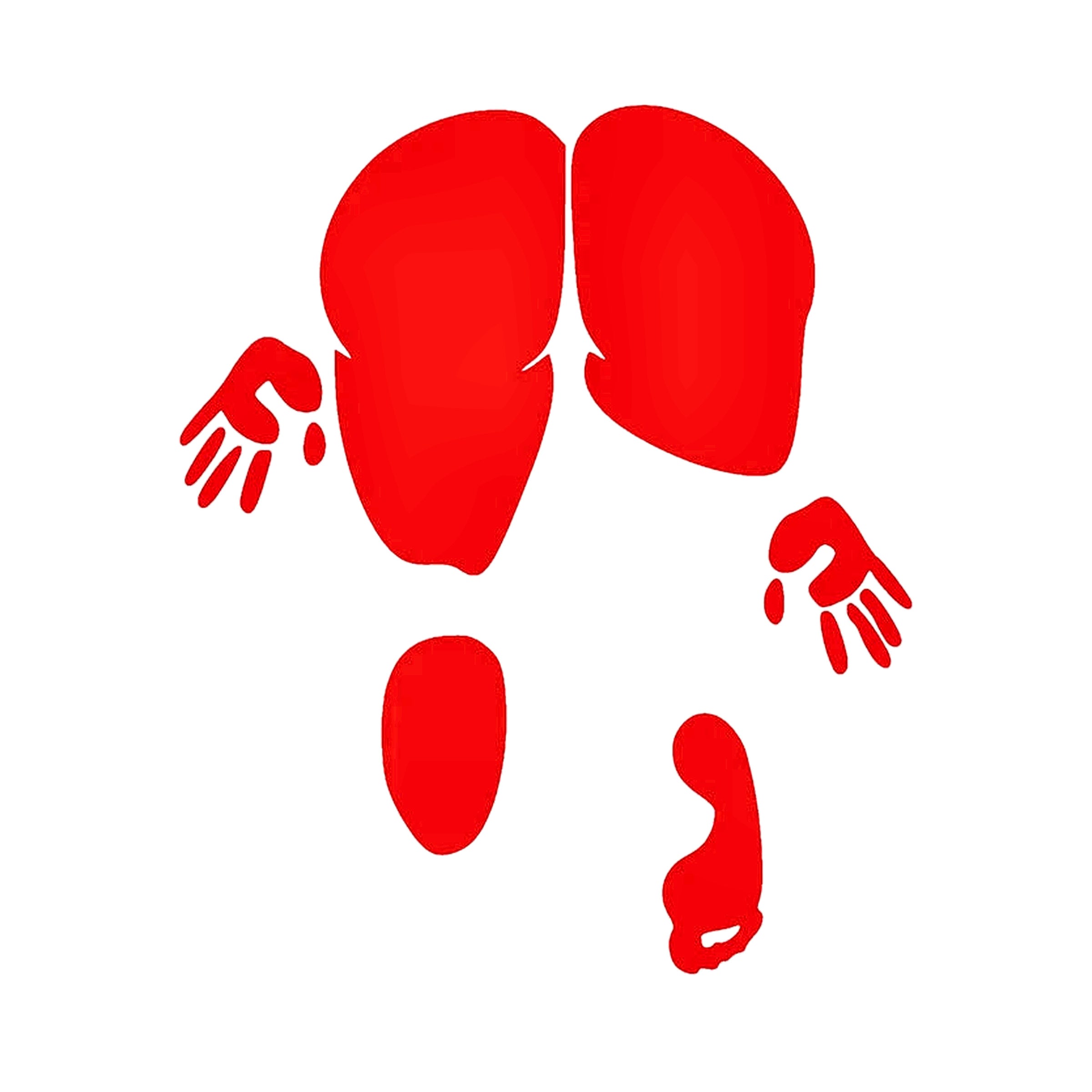 Body Print Decal, red