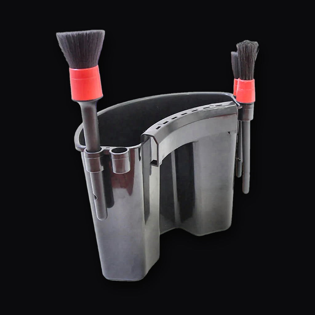 Bucket Organizer in black with brushes shown in the slots