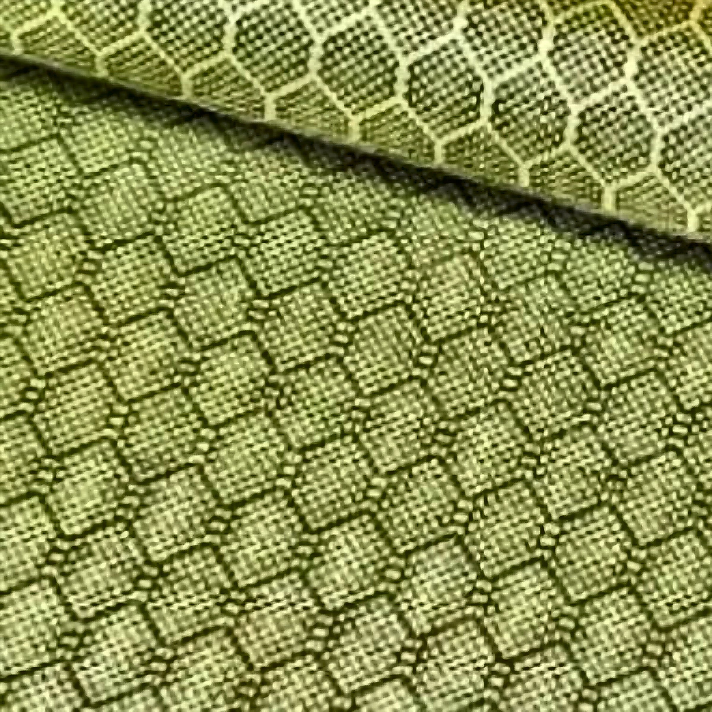 Carbon Cloth olive hexagon weave