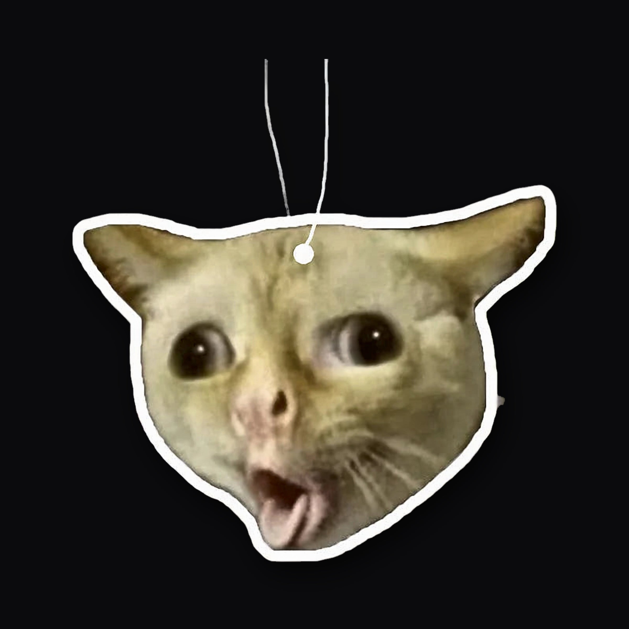 Coughing Cat air freshener card front