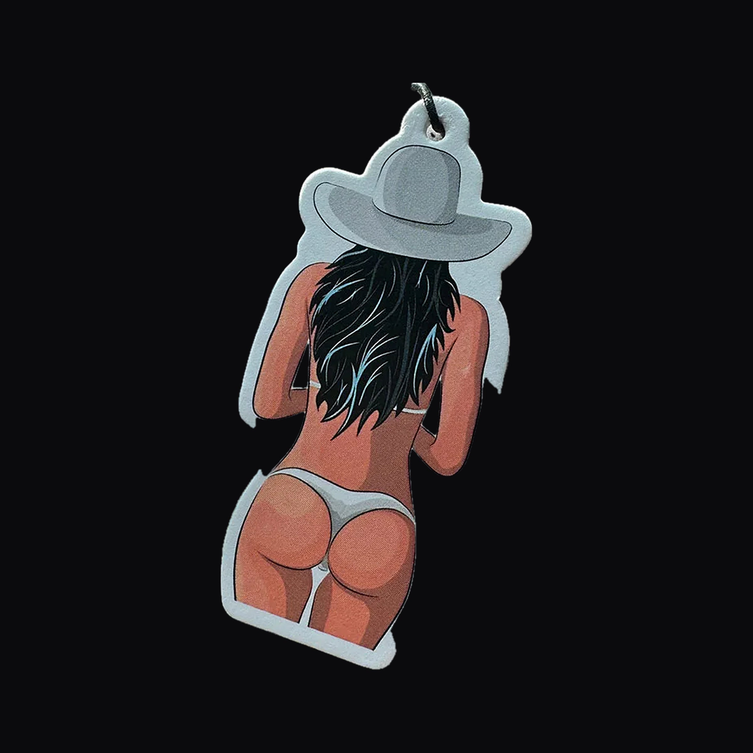 Cowgirl pin up air freshener, angled