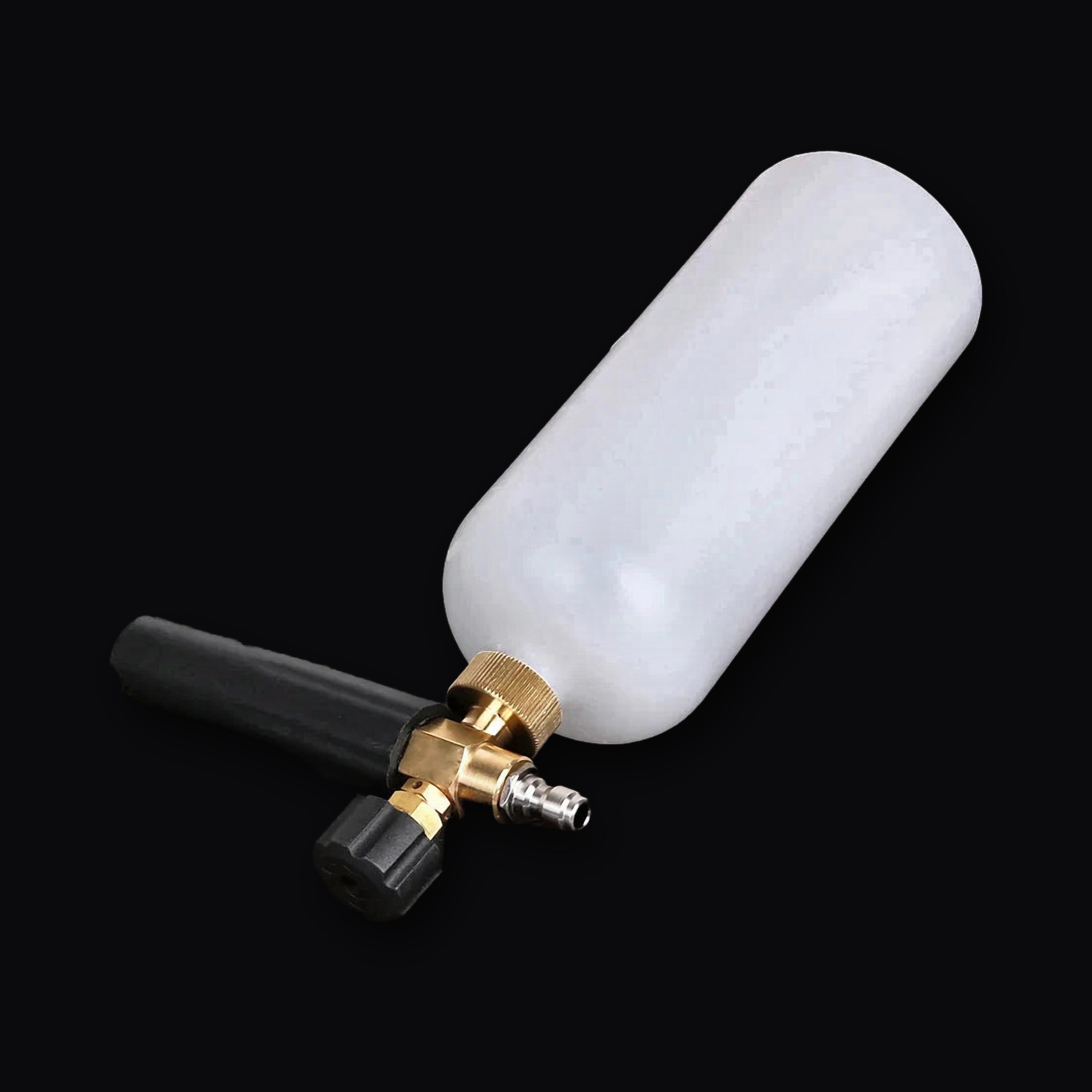 Foam Gun lying flat showing brass fitting