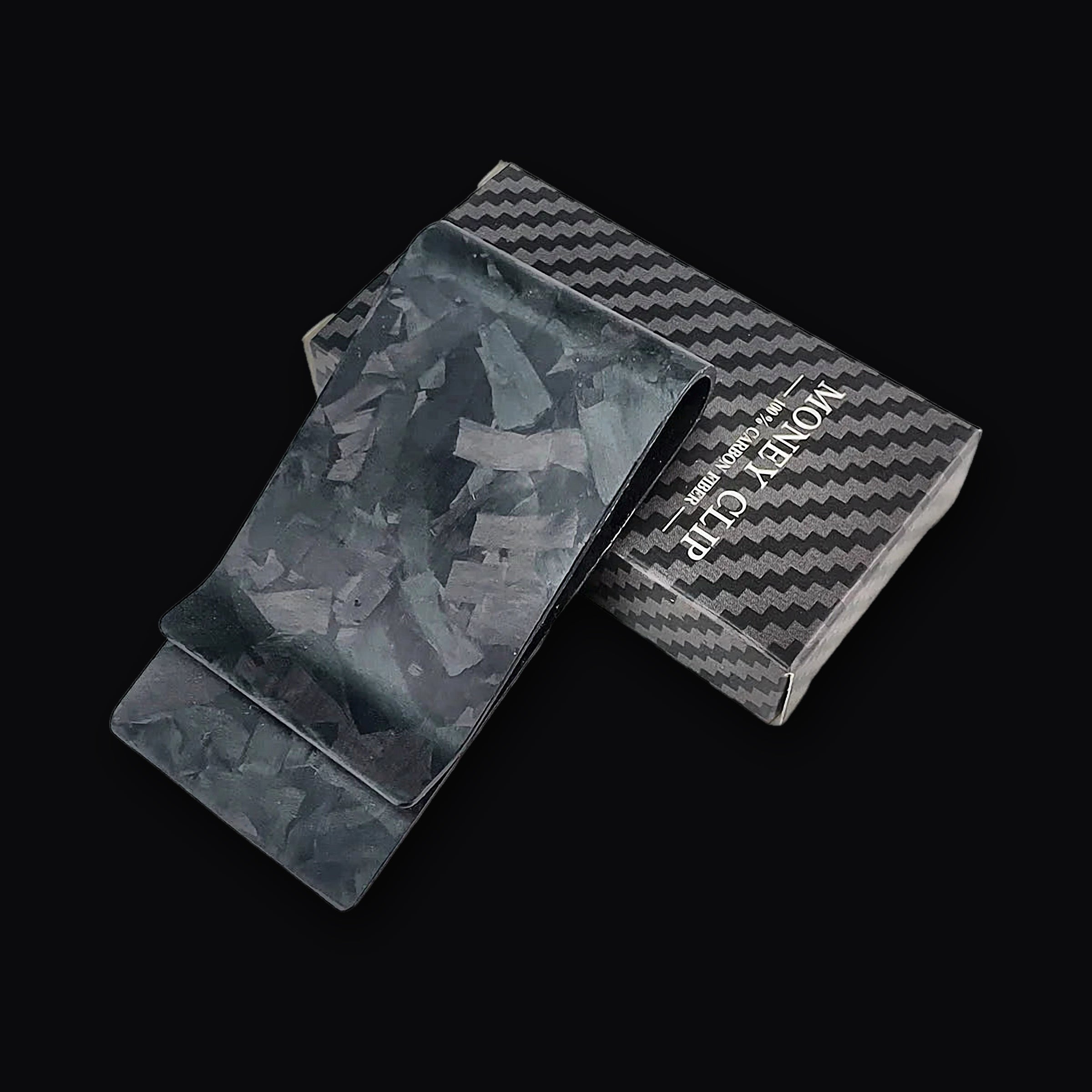 Forged Money Clip, pair of matte forged carbon money clips
