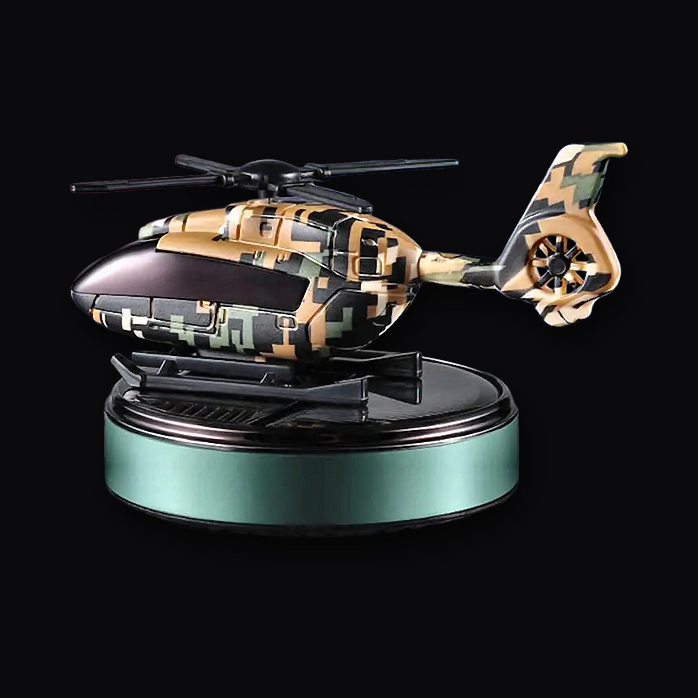 Green camo solar helicopter