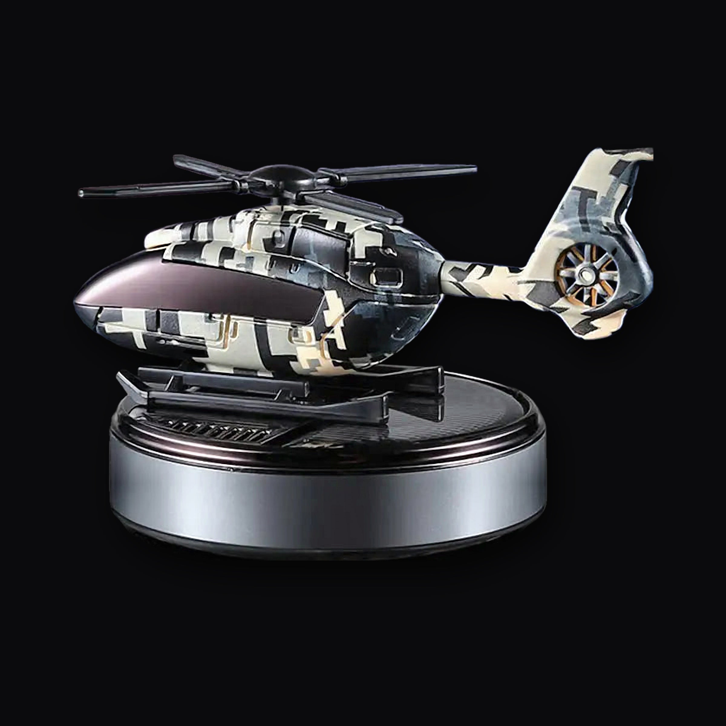 Black camo solar helicopter