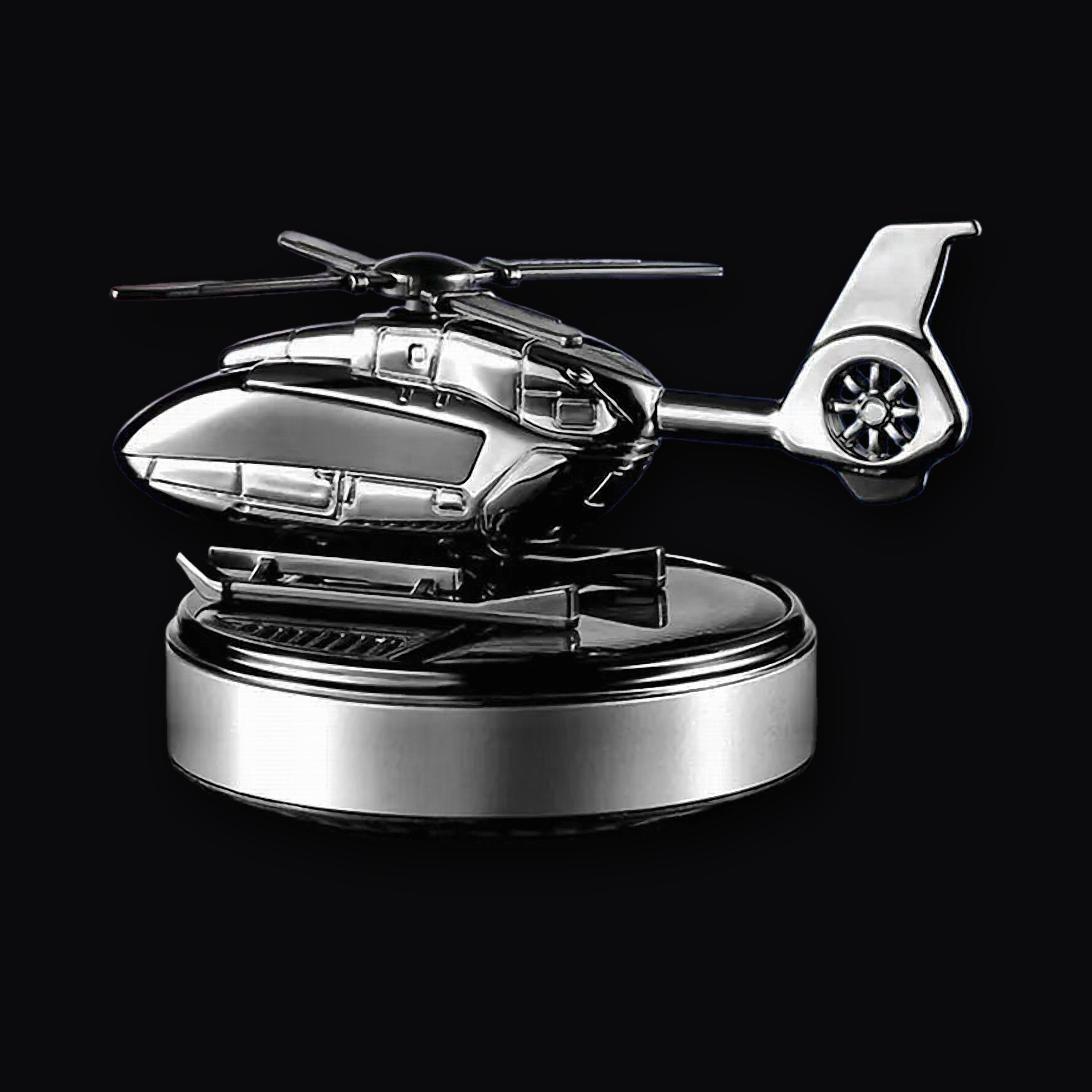 Silver solar helicopter