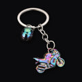 Motorbike Keyring, rainbow motorbike miniature keyring