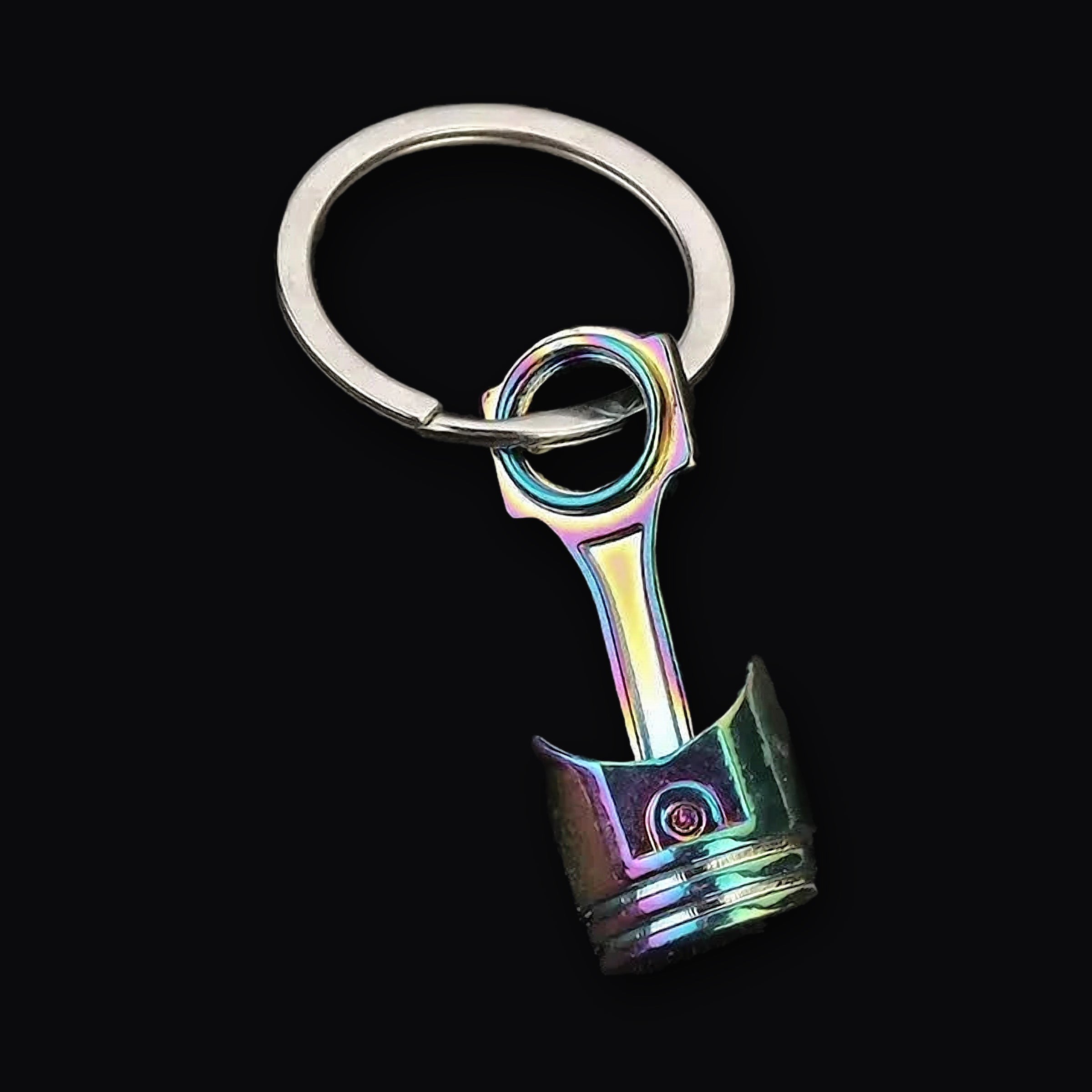 Piston Keyring, rainbow piston miniature keyring