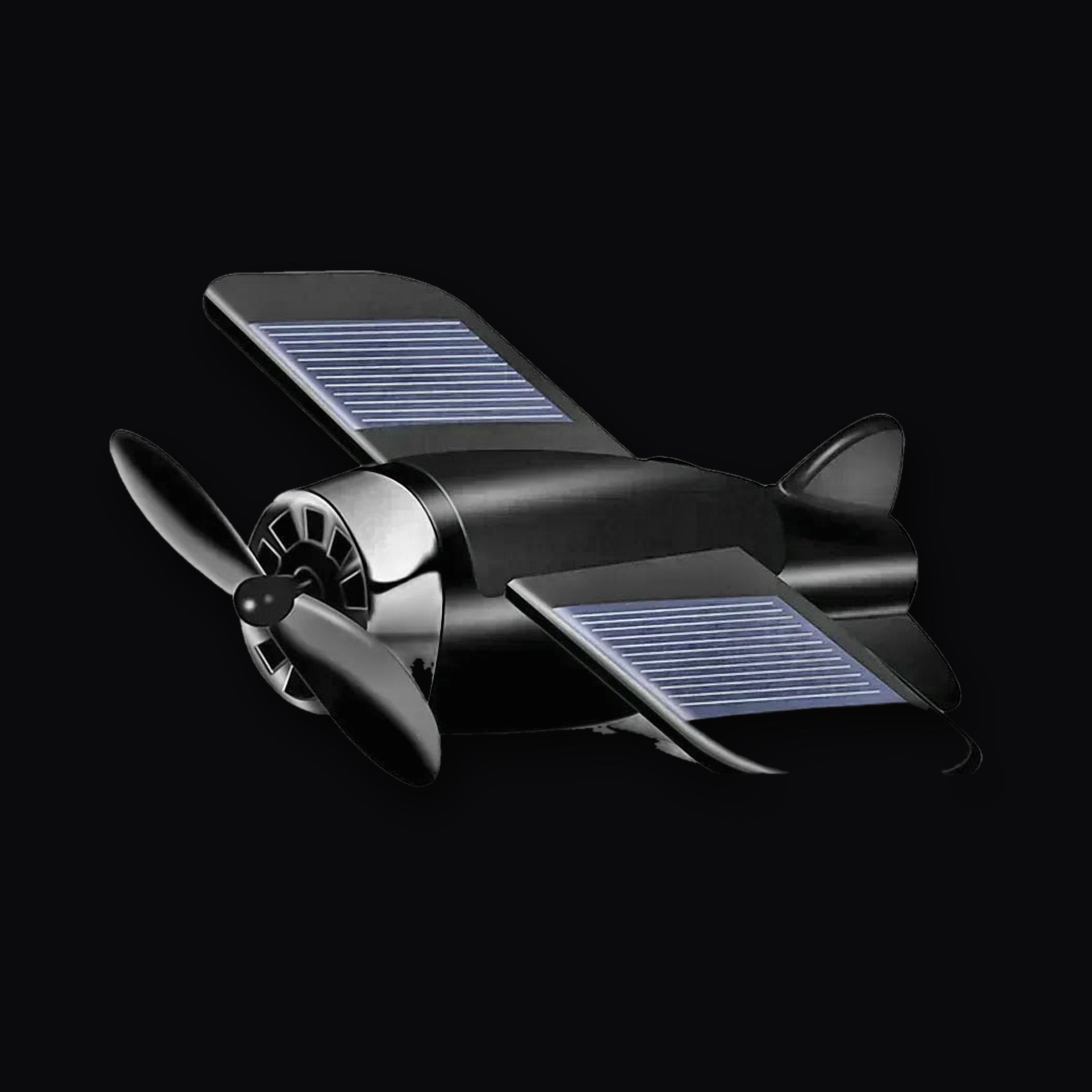 Black mini solar plane