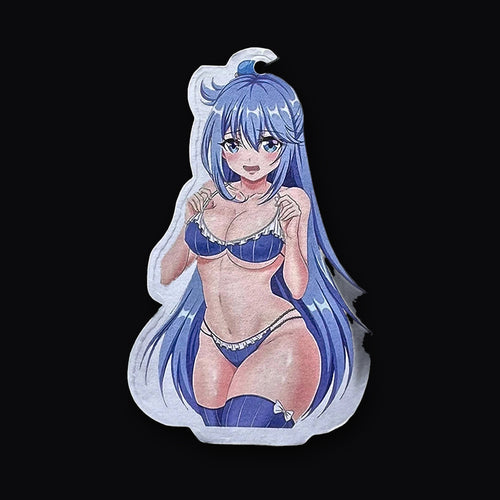 Anime pin up hanging air freshener card, front