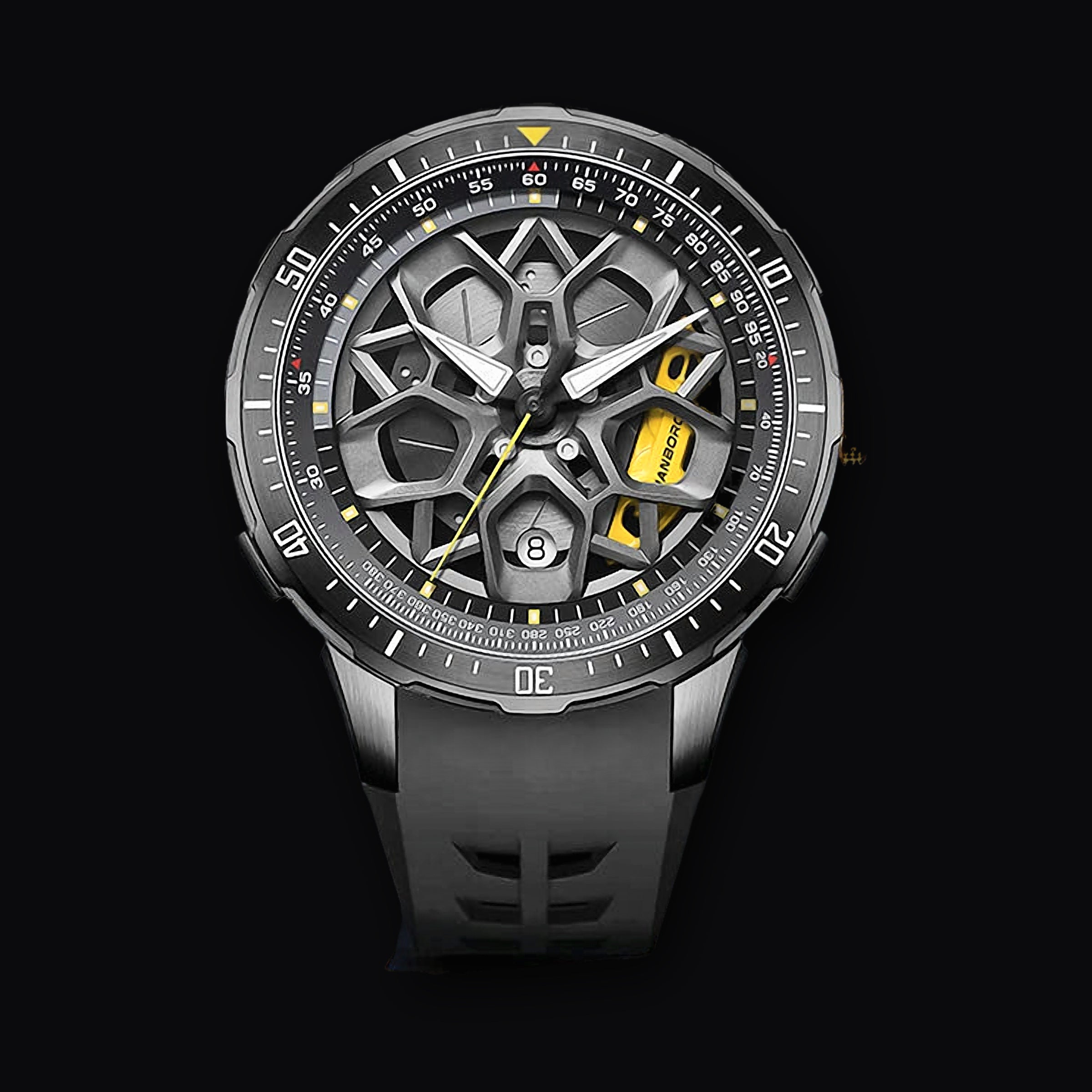 HANBORO Caliper Automatic, black with yellow caliper