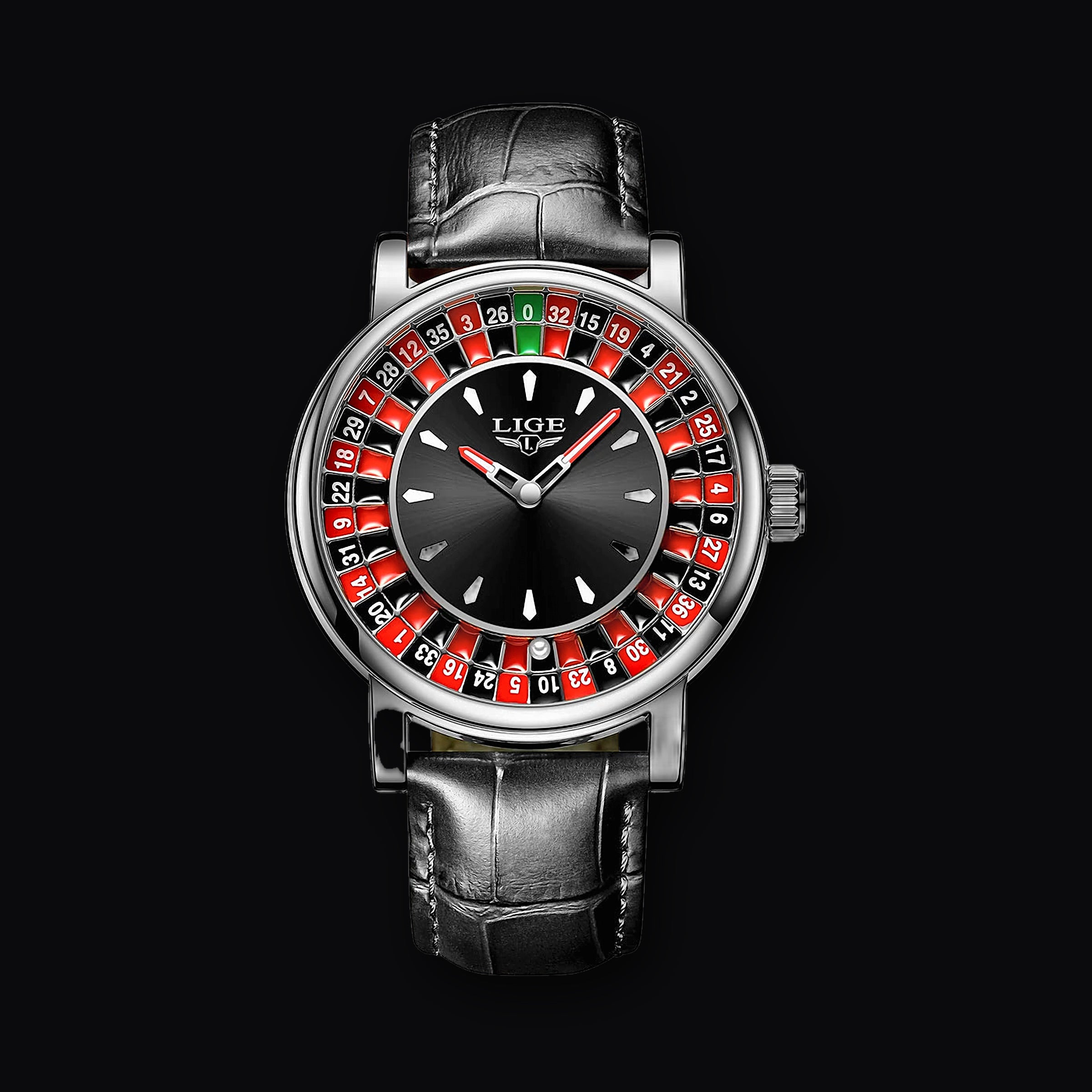 LIGE Roulette Watch, silver