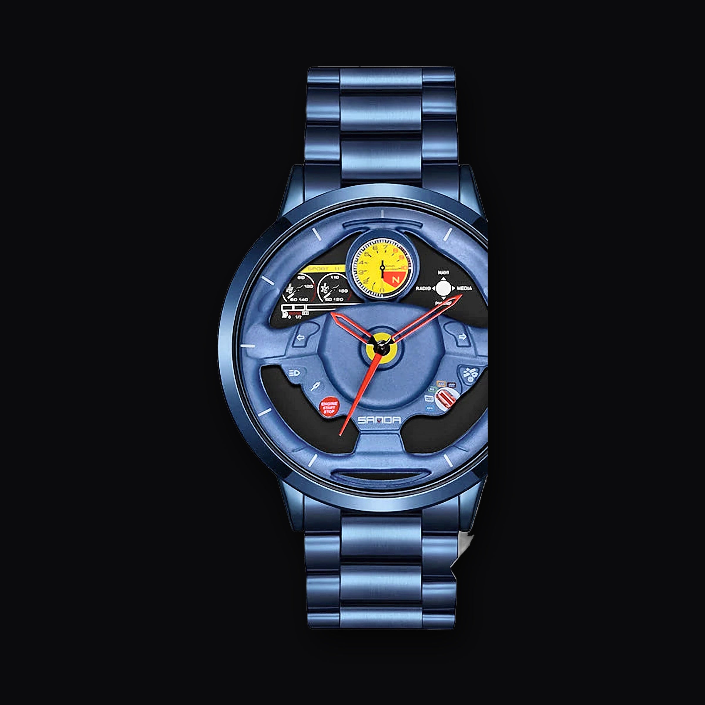 SANDA Cockpit Watch, steel blue