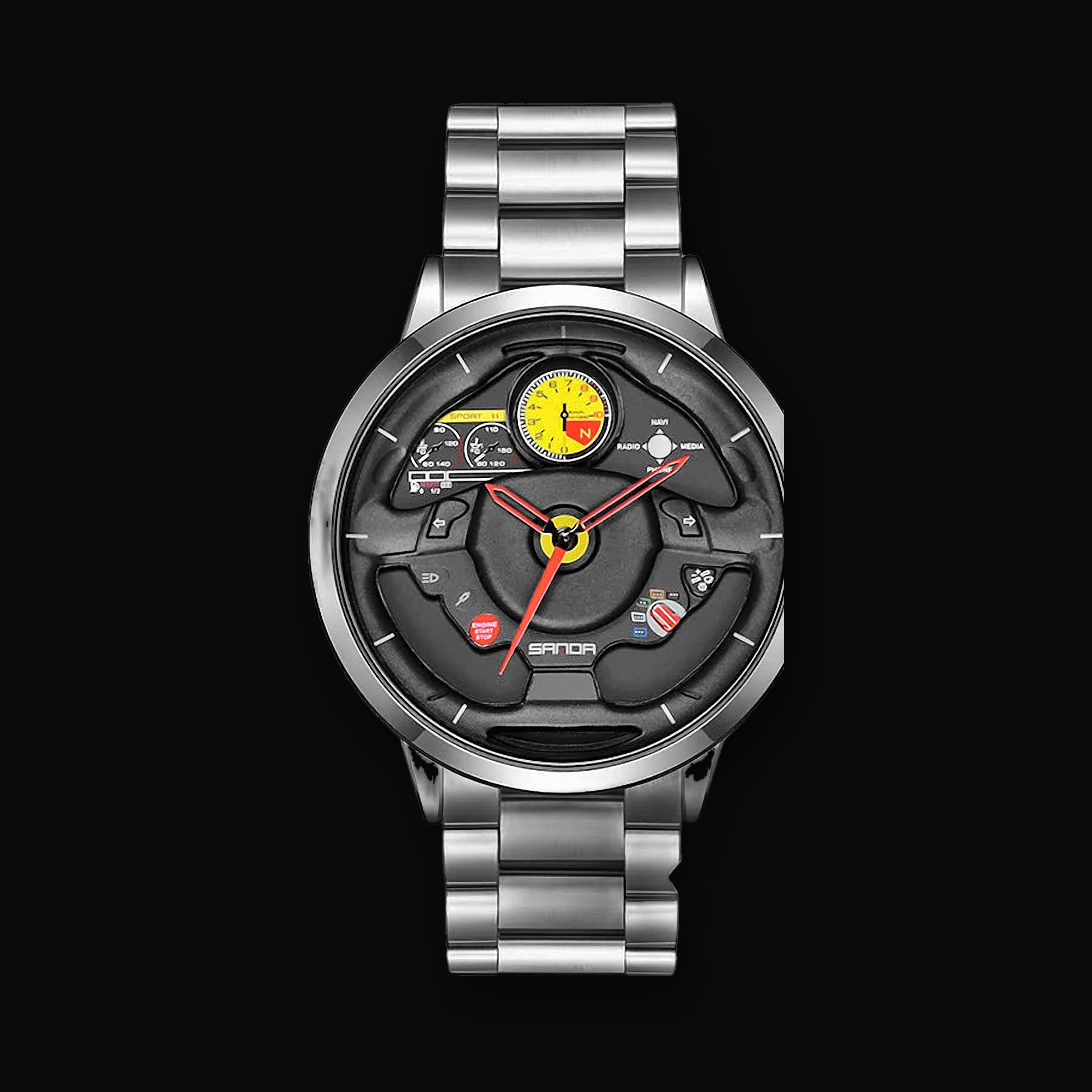 SANDA Cockpit Watch, steel silver