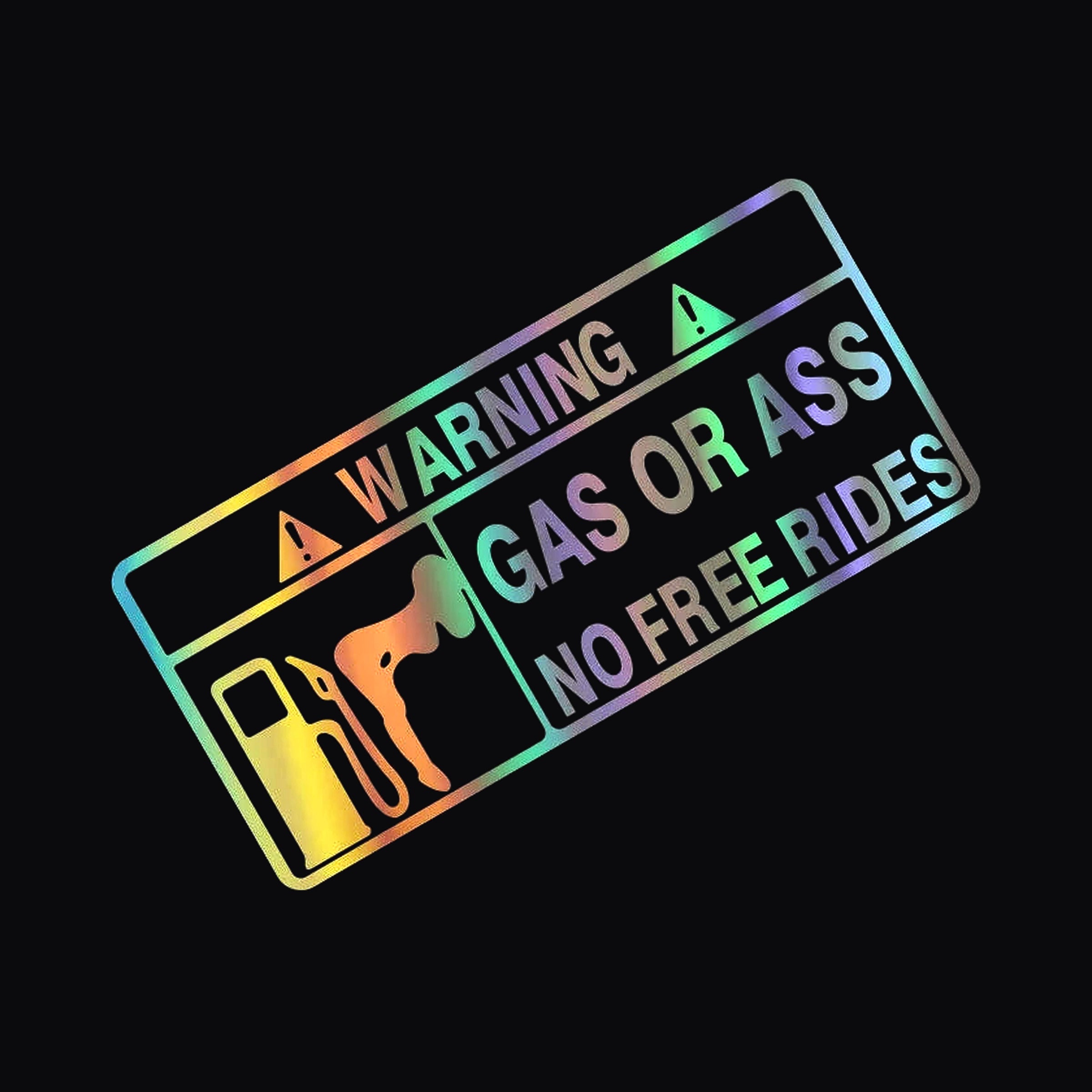 No Free Rides Sticker, holographic