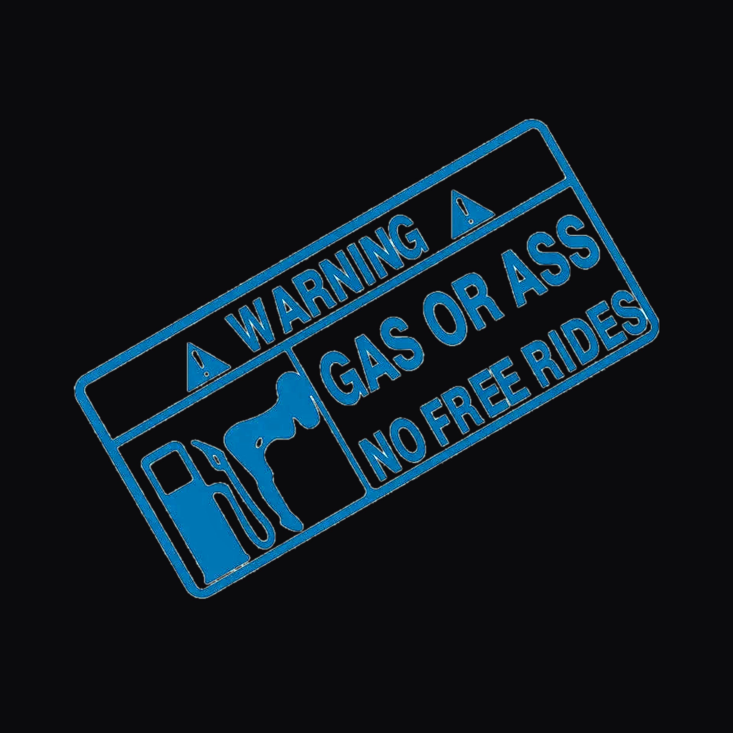 No Free Rides Sticker, gloss blue