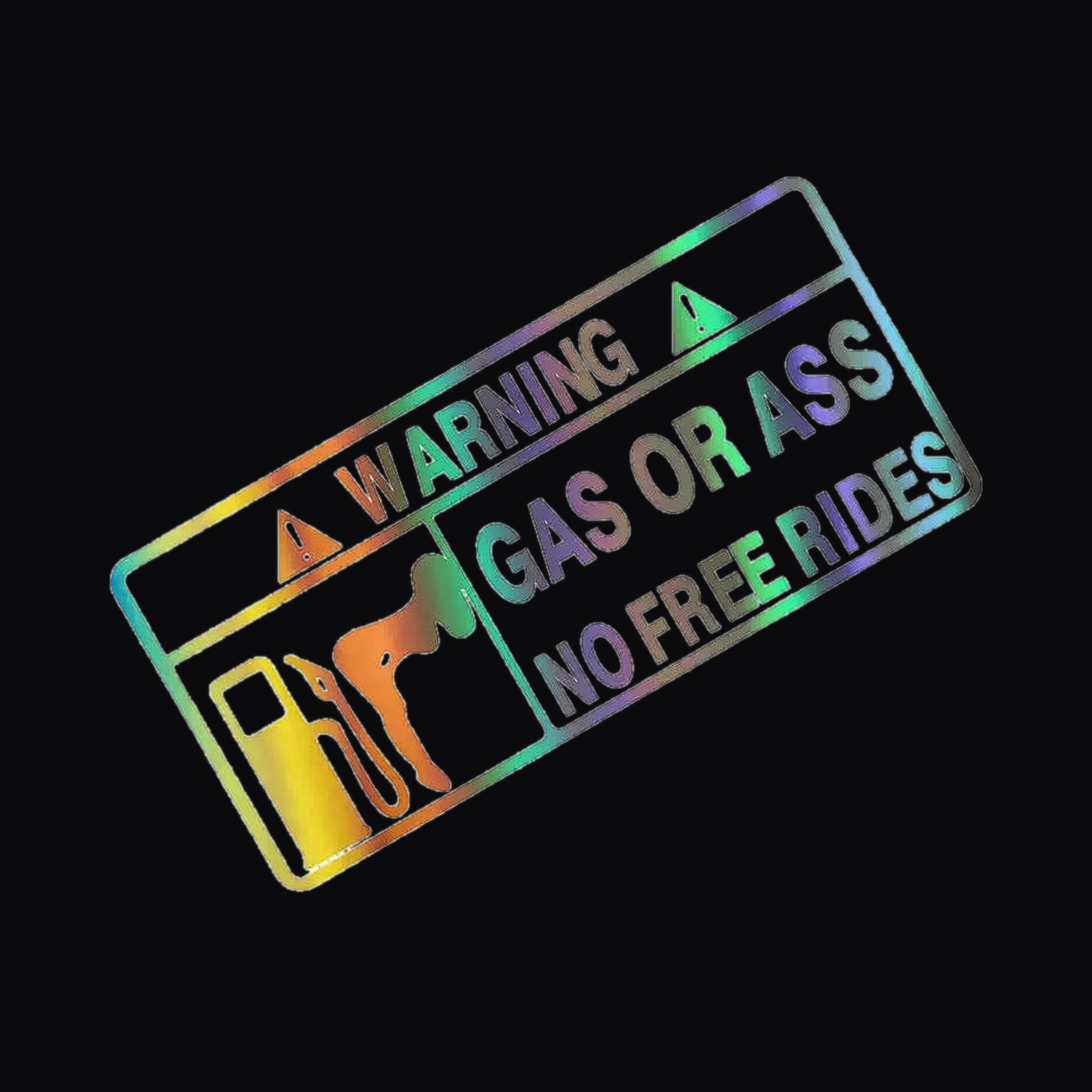 No Free Rides Sticker, holographic finish