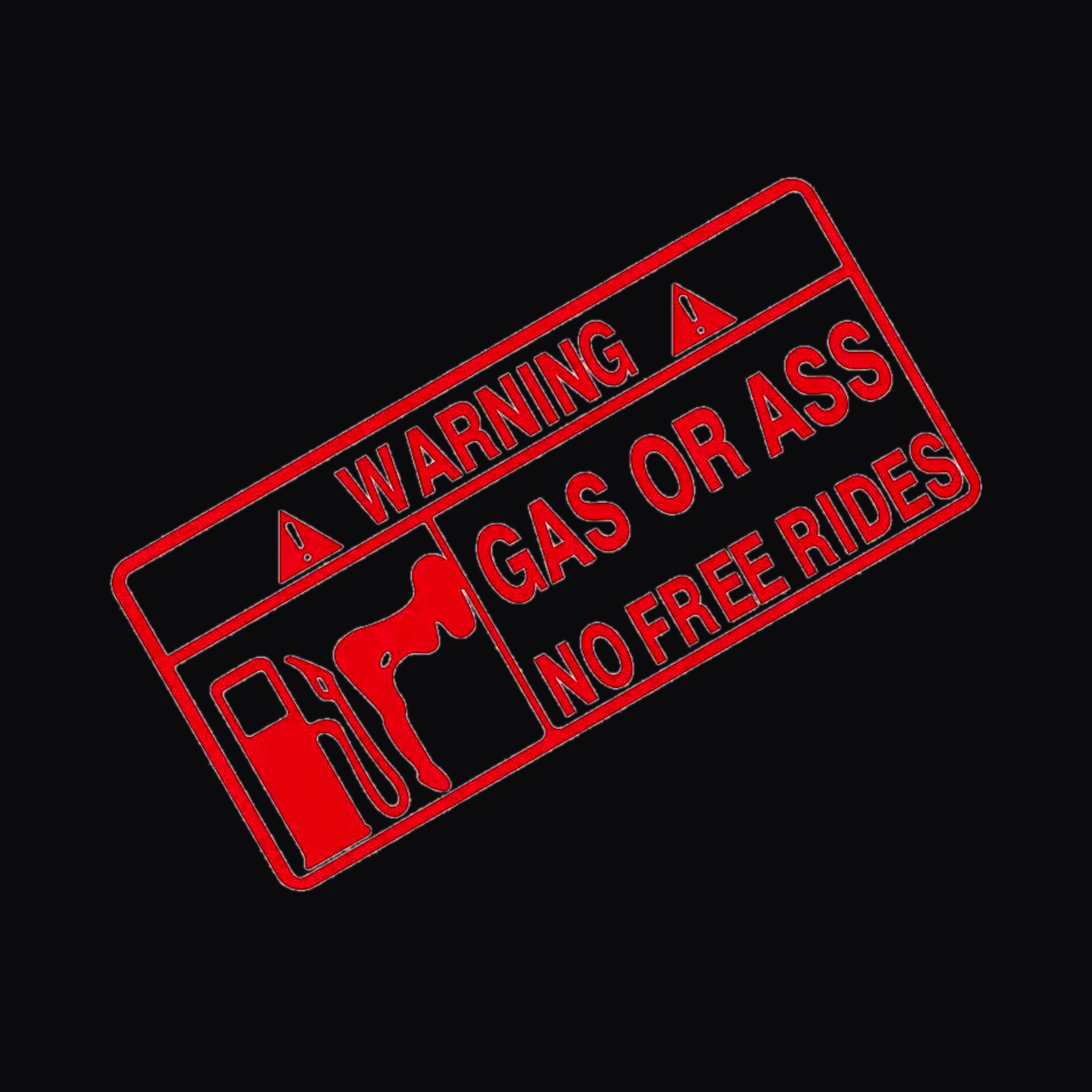 No Free Rides Sticker, gloss red