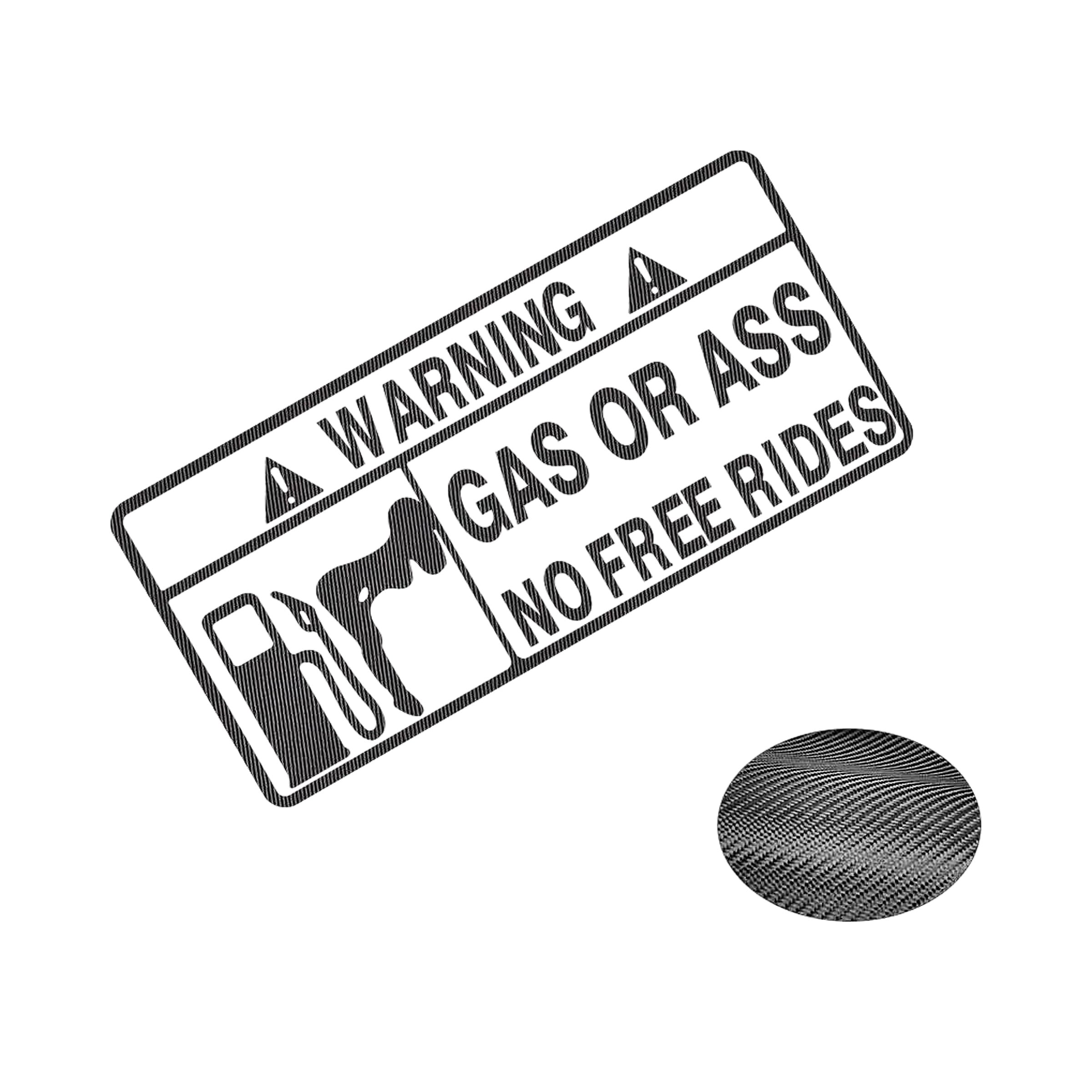 No Free Rides Sticker, carbon effect