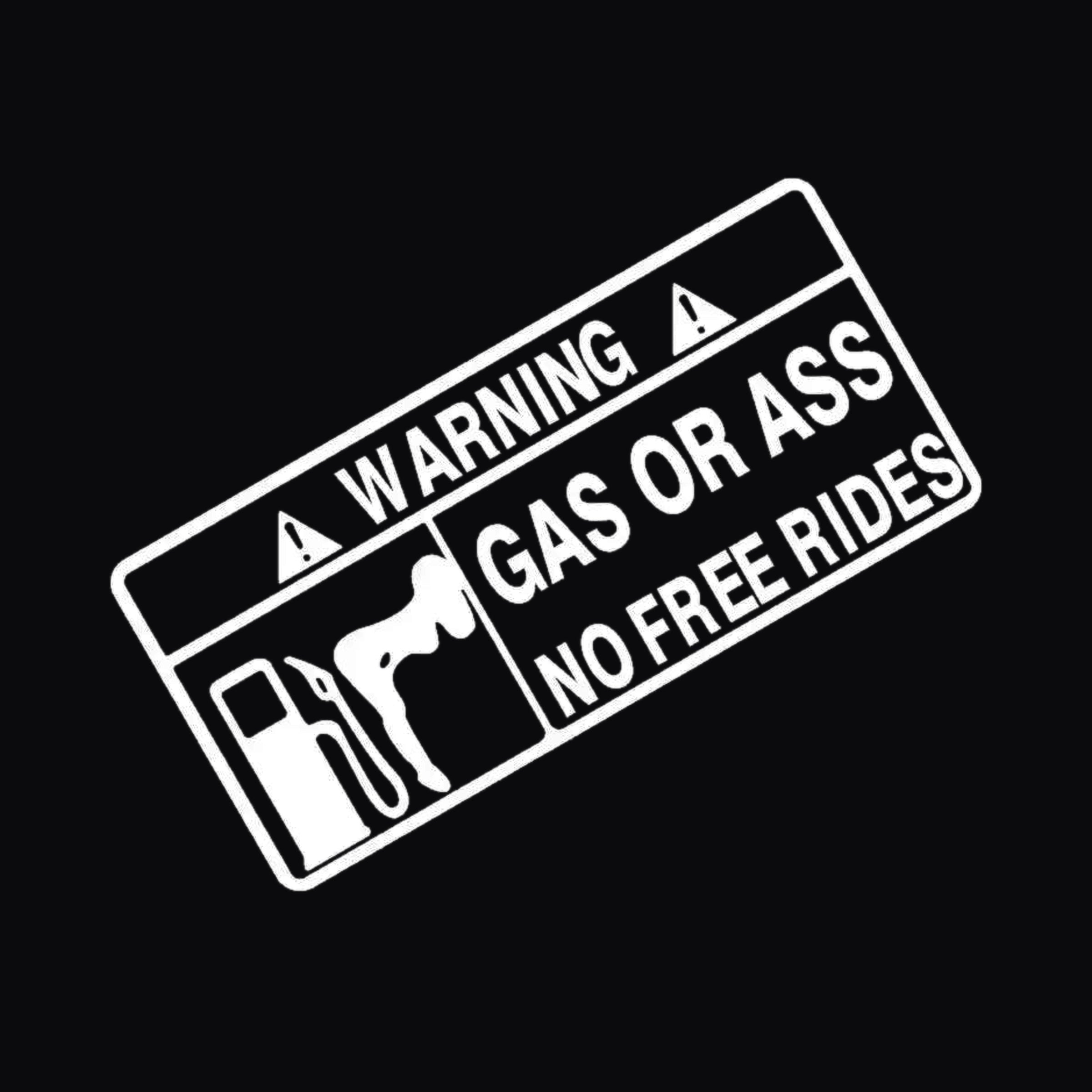 No Free Rides Sticker, gloss white