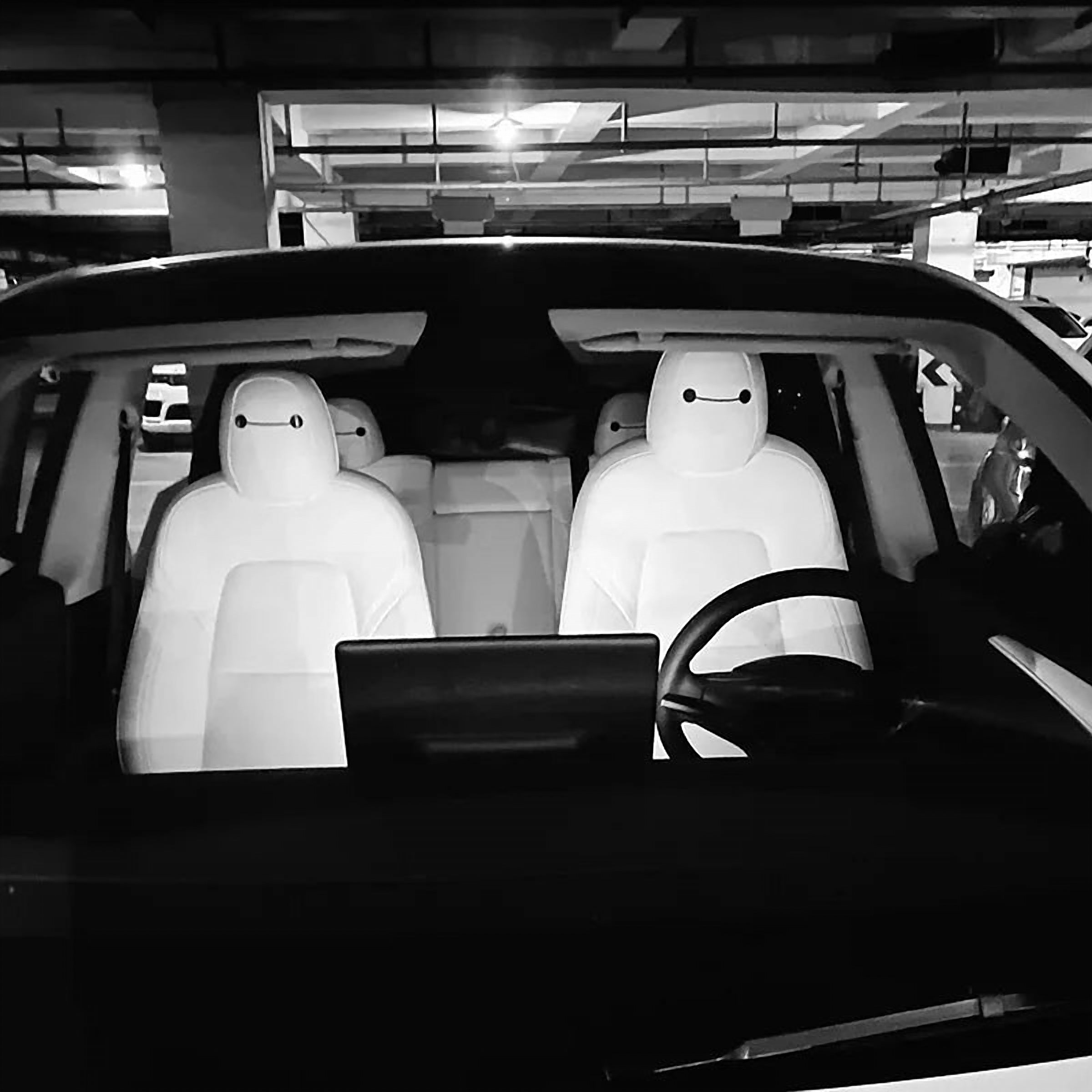 Robot Eyes Decals applied to both front headrests