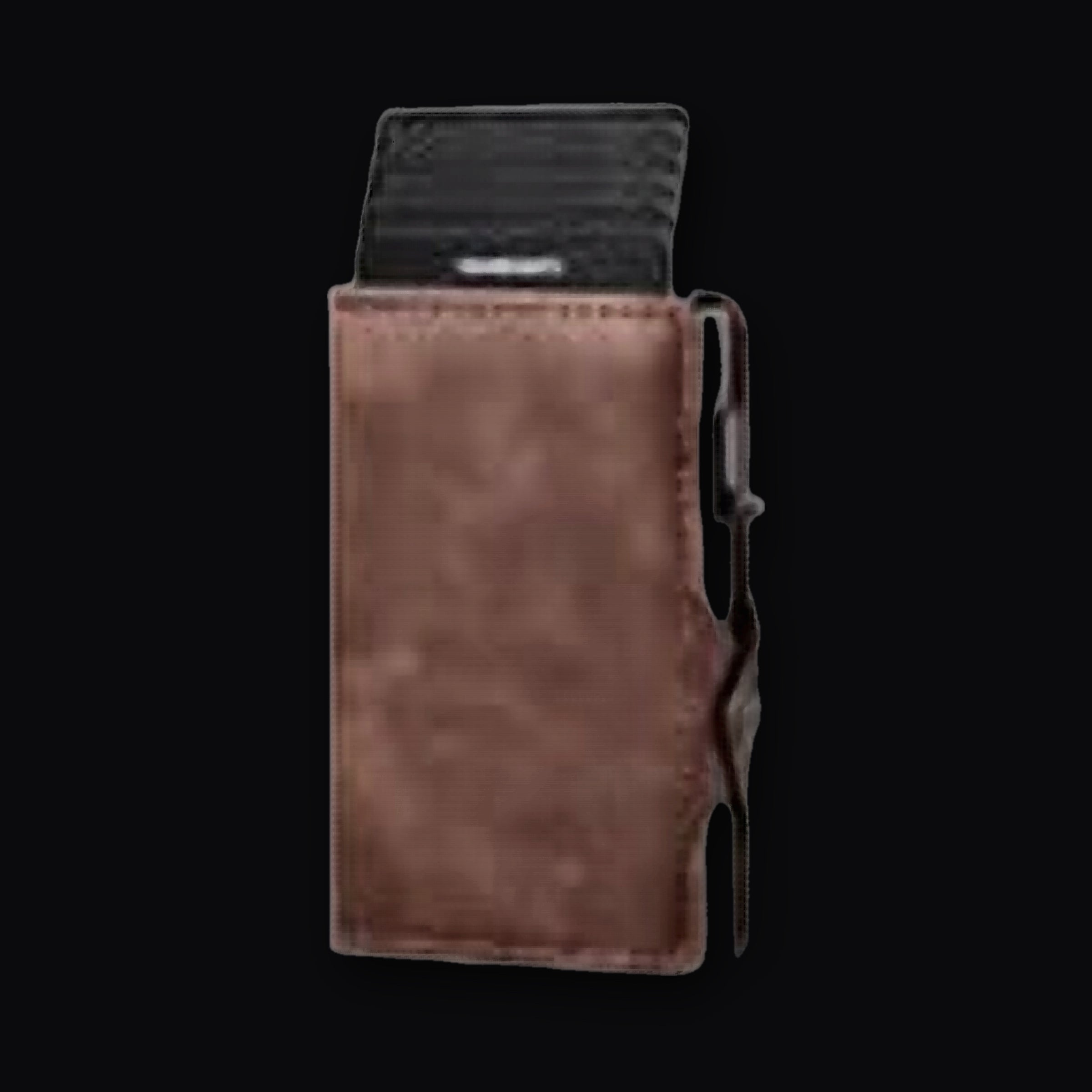 Carbon Card Holder in brown leather