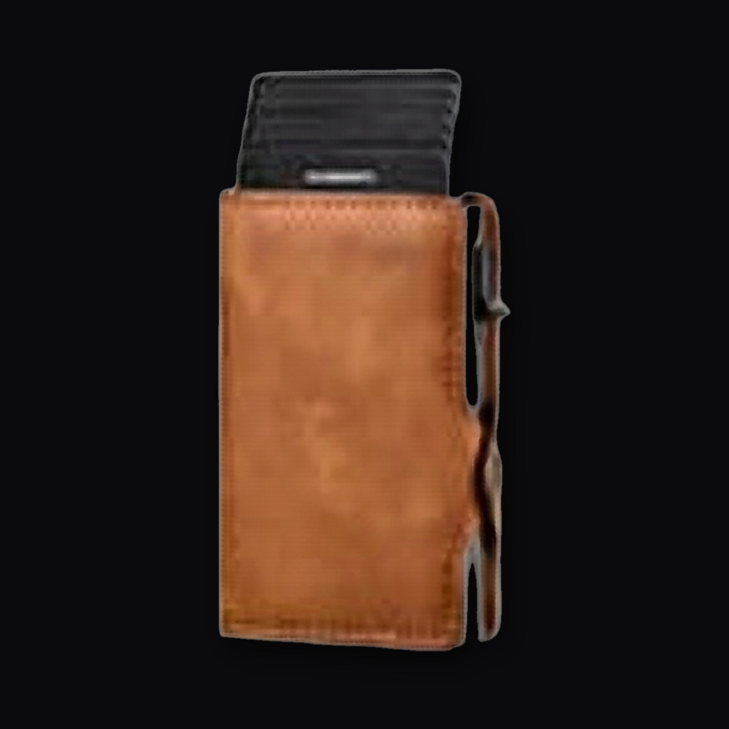 Carbon Card Holder in tan leather