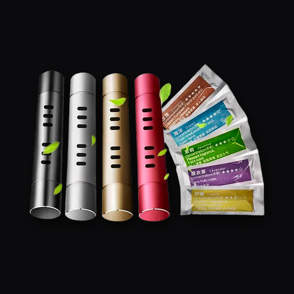 Vent Clip Fragrance tubes in four finishes with scent refills