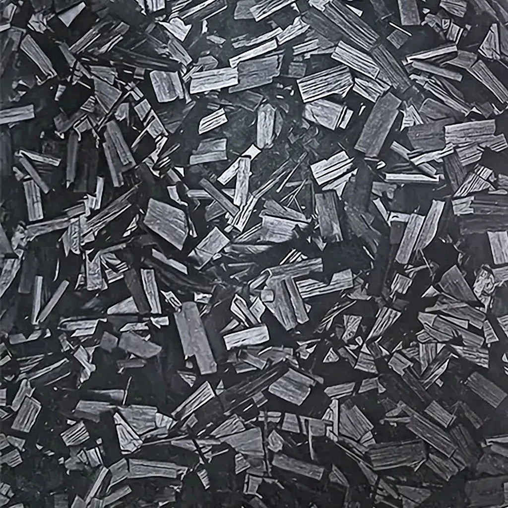 Forged carbon wrap film in black, close on the chip pattern