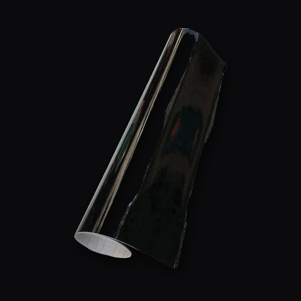 Roll of gloss black air release wrap film