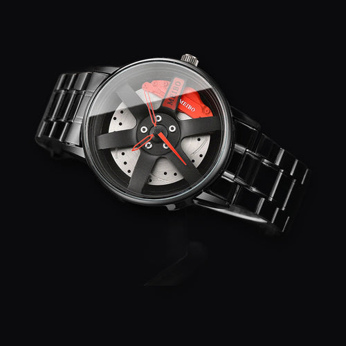 Apex Duo Set on a steel link bracelet with red caliper detail