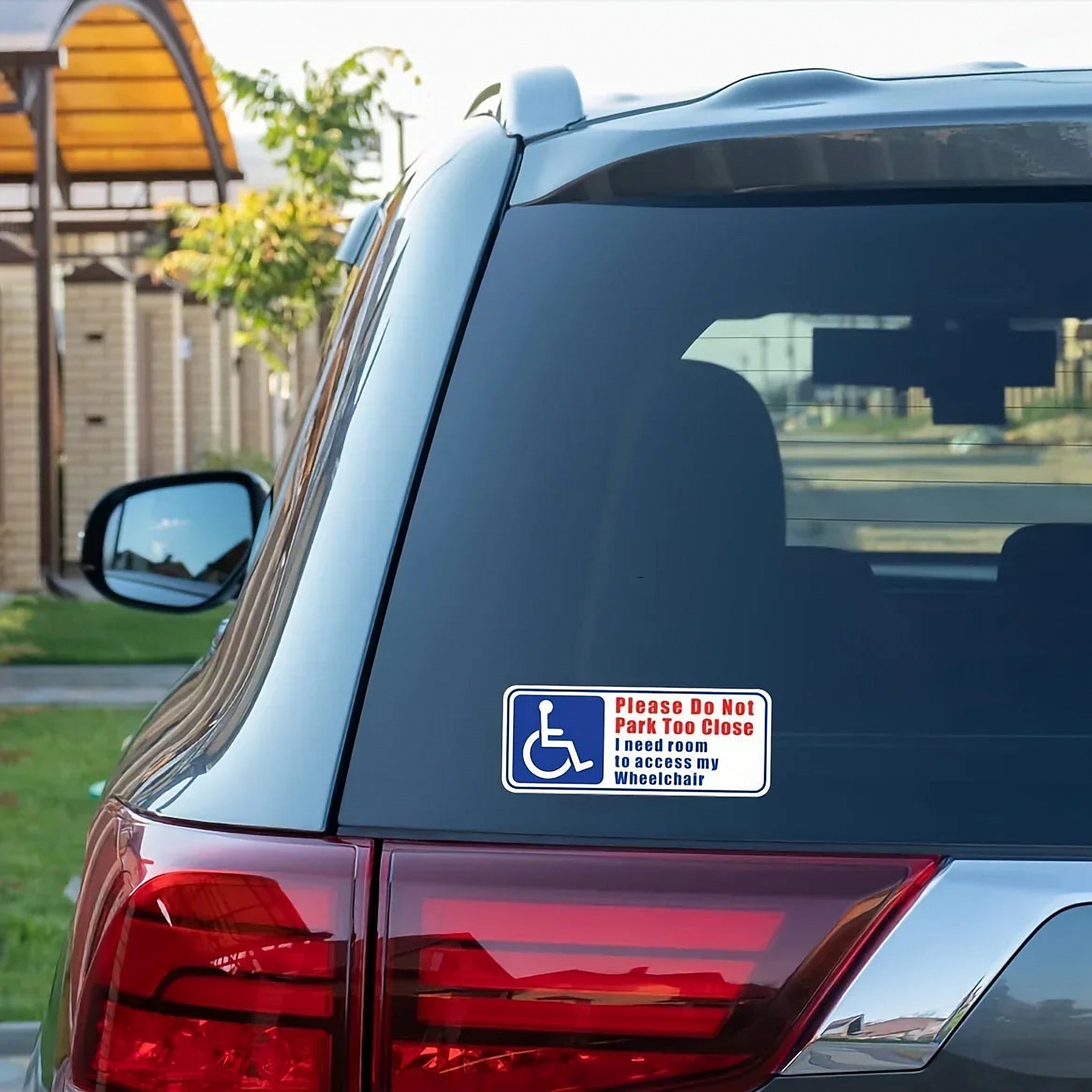 Wheelchair Space Sticker on a rear windscreen