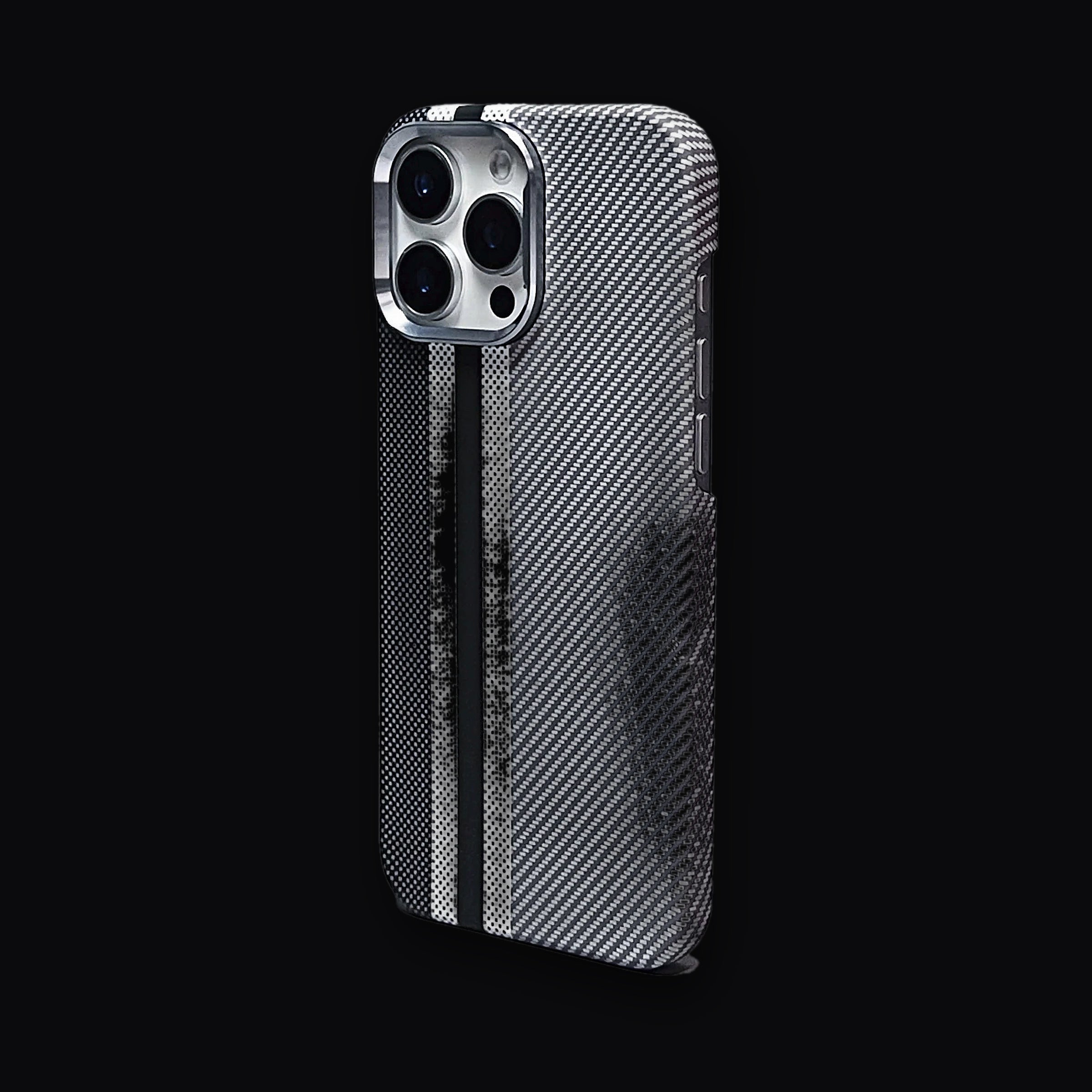 Aramid weave hard case in Silver Stripe