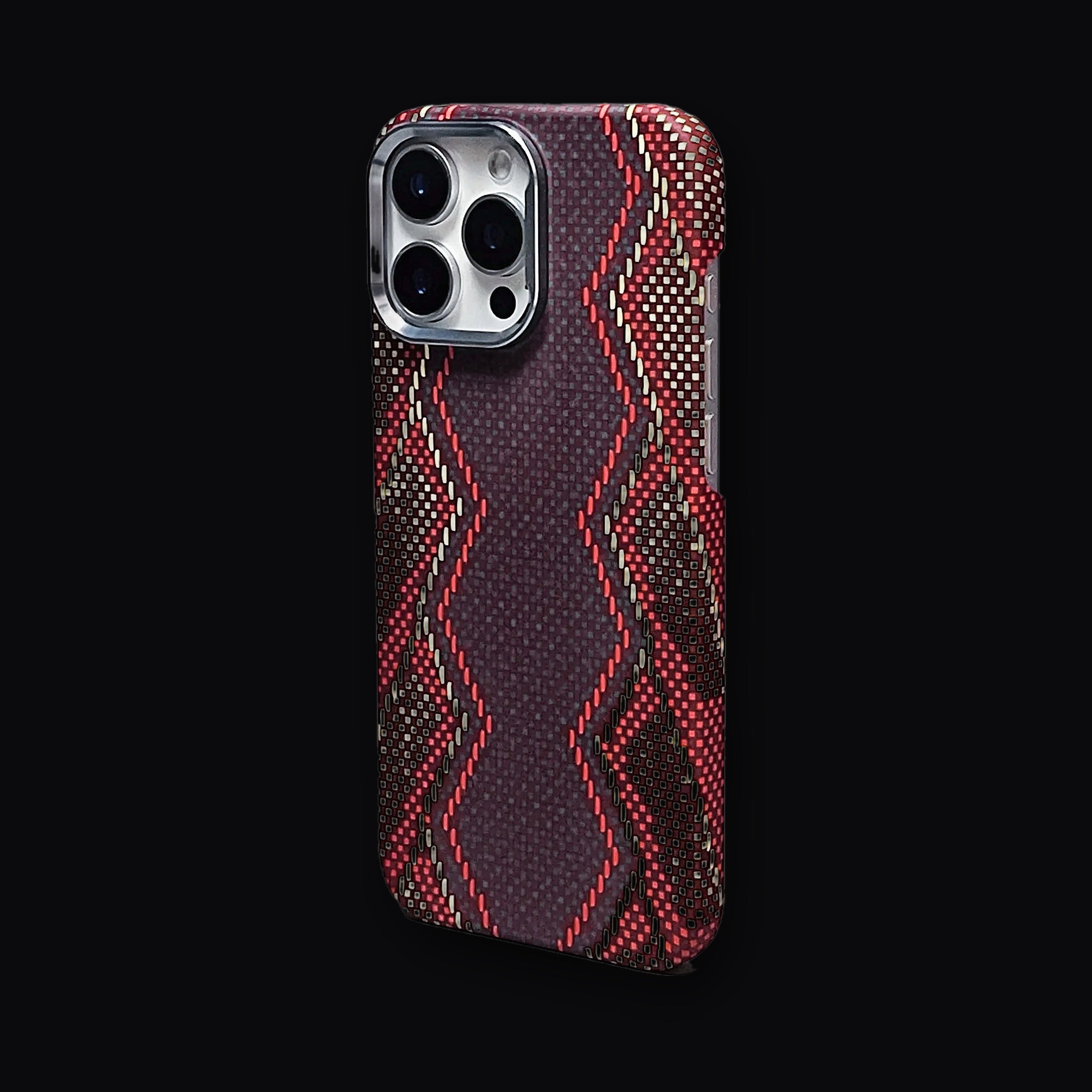 Aramid weave hard case in Red Zigzag