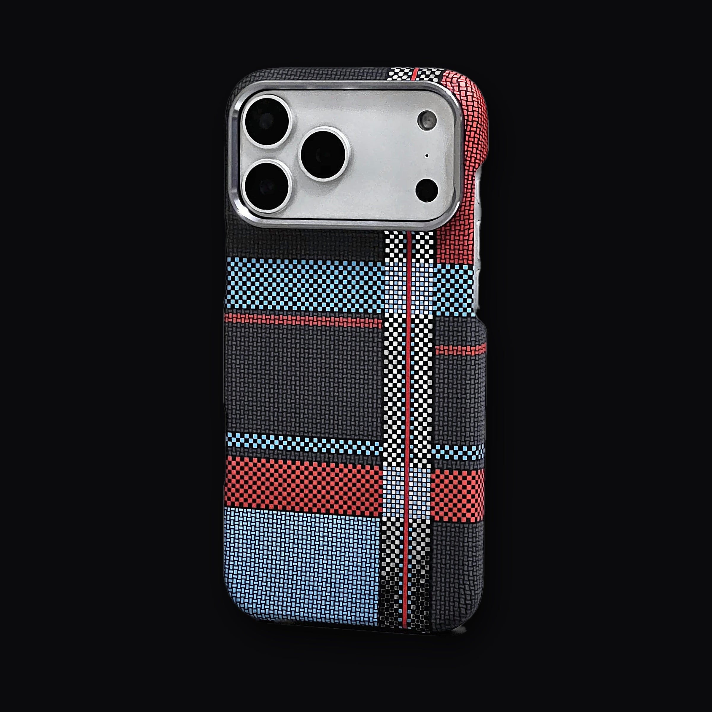 Aramid weave hard case in Navy Tartan